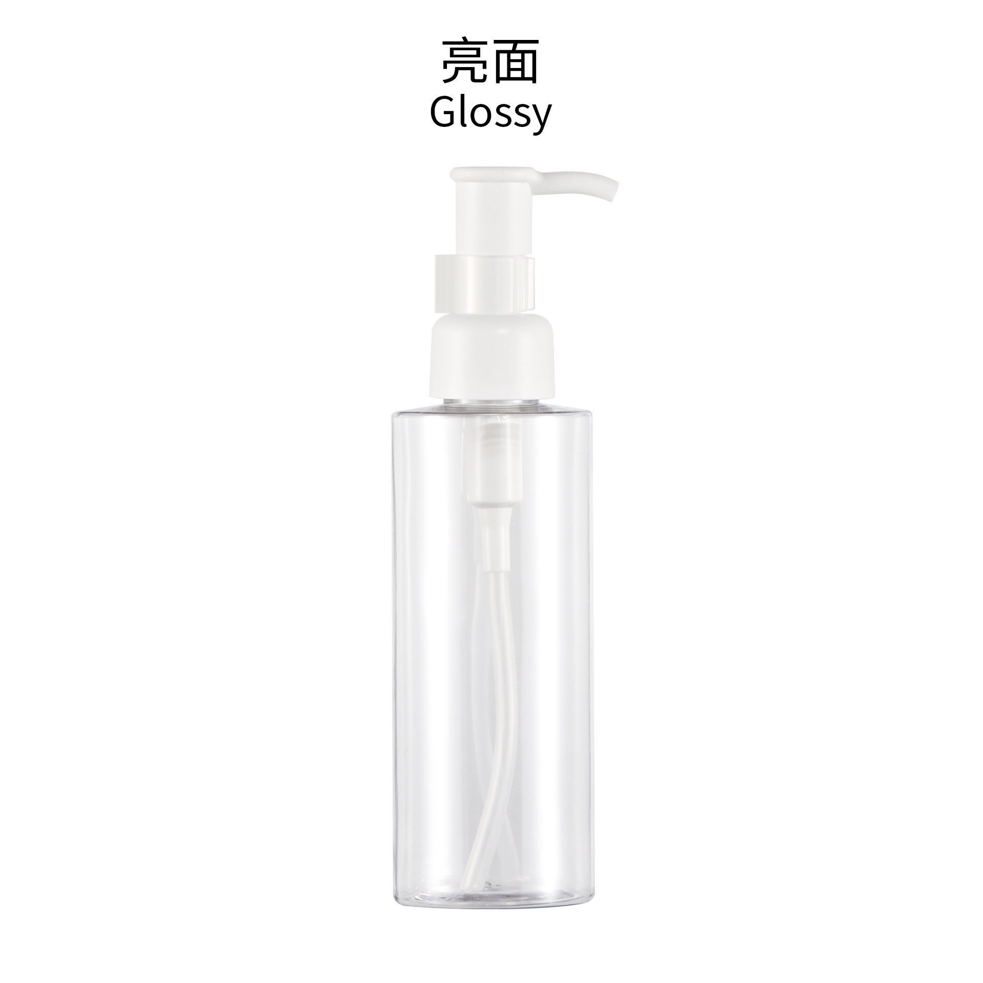 En stock 100 ml120ml150ml200ml botella de loción cilíndrica bomba de aceite cosmética botella de plástico botella de PET