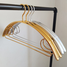 太空铝衣架铝制晾衣架加宽加厚加粗衣撑无痕弧形衣撑土豪金色衣夹