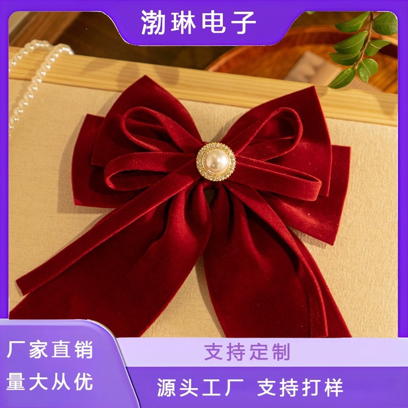 Bow Bride Headwear Red Toast Bride Toast Dress Headwear Chinese High-end Female Internet Red Hair Ornament