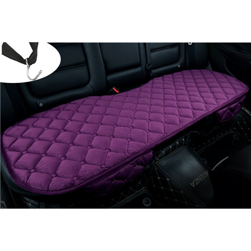 Car Seat | Qìchē Seat cushion, seat cover - rhombus-plush-elegant-purple-rear-row-with-pocket-and-hook