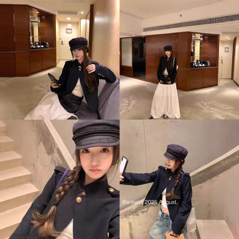 板栗可可Bankelili8.25/20点'睿智老钱'半开襟老钱短款立领外套女|undefined