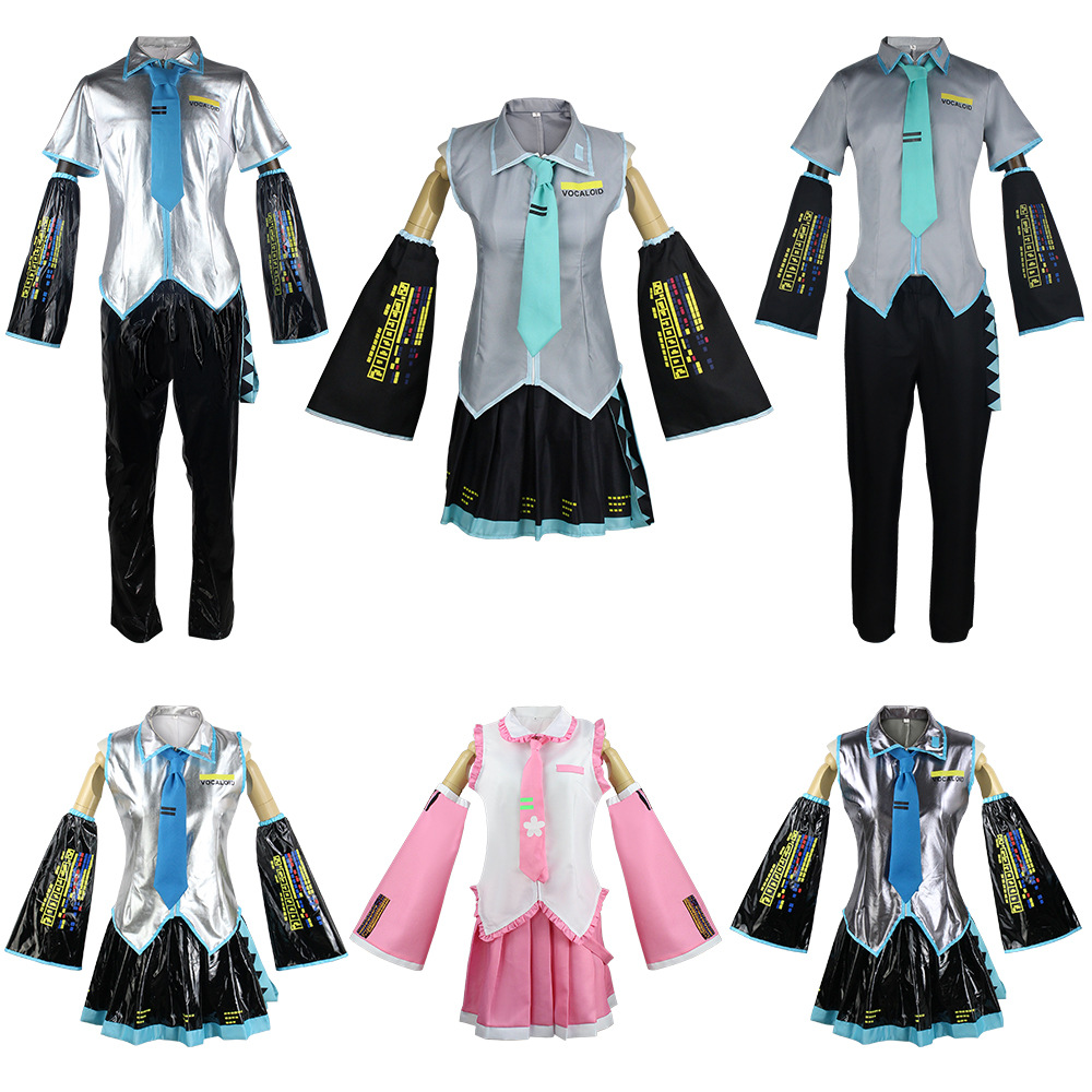 Anime Formula Suit Cos World Plan Men's and Women's Formula Suit Patent Leather Silver Performance Suit suit in stock