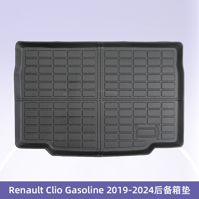 Europa para Renault Clio2019 - 2024 Combustible 3D para todo el tiempo TPE almohadillas de pie Cojín de colateral