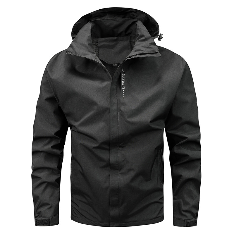 Primavera y otoño nuevo trajes de asalto transfronterizos para hombres chaqueta delgada chaqueta a prueba de viento al aire libre trajes de asalto con capuz para hombres