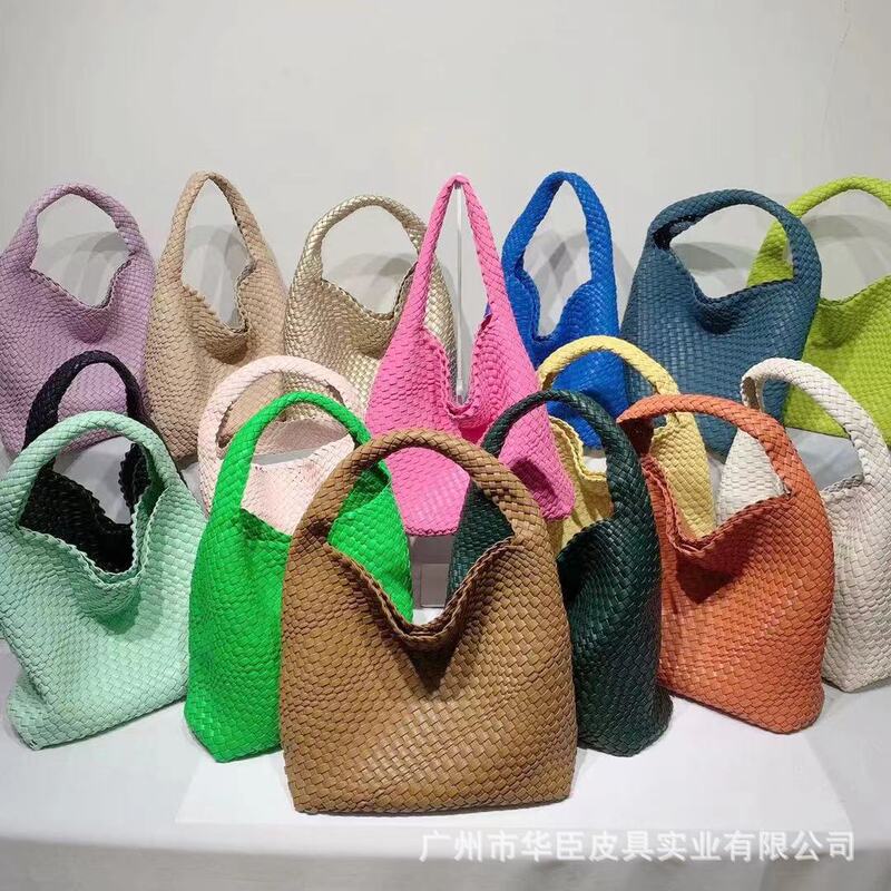 Cross-border Woven Bag Women's Shoulder Bag Large Capacity Vegetable Basket Bag Shopping Bag Commuter Bag Women's All-match Bag