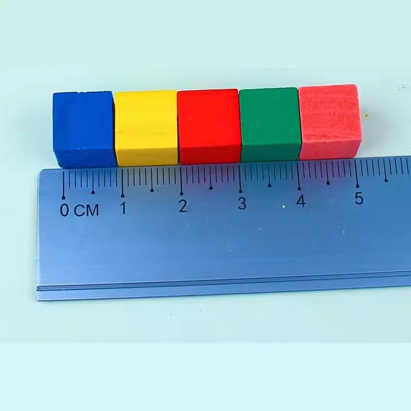 Matemáticas de la escuela primaria herramientas de aprendizaje 1cm cubo volumen Cubo de madera pequeño cuadrado montaje jardín de infantes niños cuadrado