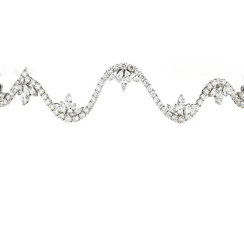 hot selling accessories for women, luxury zircon wave headdress, fashionable bridal hair accessories, headdress_voghion.com