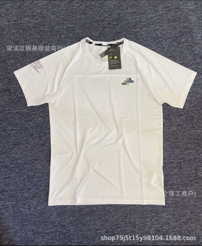 越境貿易アイスシルクTシャツ半袖速乾通気性トップスランニングフィットネスゆったりスポーツメンズセットアイス感|undefined