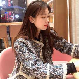 2025跨境外套女秋冬百搭设计感新款小个子毛呢小香风时尚洋气