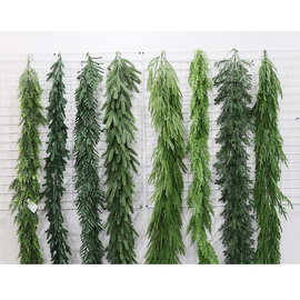 仿真杉树藤条绿植假藤条树叶圣诞节装饰假柏树叶藤条造景拍摄道具