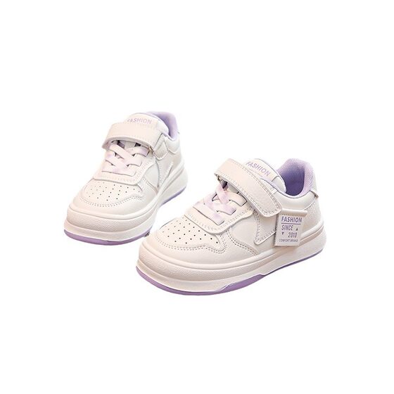 2024 Spring and Autumn New girls' board shoes medium and large children's lightweight running shoes boys' soft bottom sneaker trendy white shoes