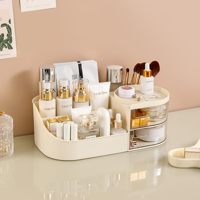 Caja de almacenamiento de cosméticos tipo cajón caja de almacenamiento de escritorio multiplaca caja de acabado de cosméticos estante de almacenamiento de productos de cuidado de la piel