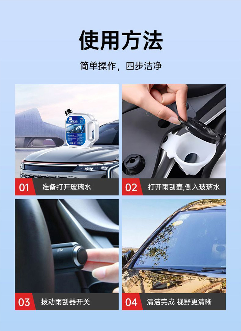 Rongli Genuine Ethanol Glass Cleaner-40 ℃ Anti-freeze, decontamination, oil film removal, insect glue removal, 1.8L, suitable for all seasons, cold-resistant and anti-freeze