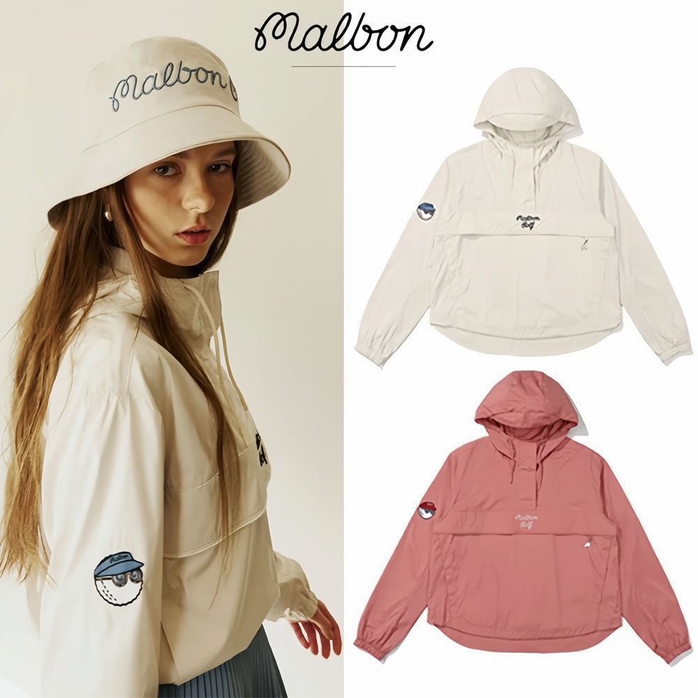 2024 Spring and Autumn Korean Golf Clothing Women's Hooded Half-Zip Pullover Long Sleeve Tops Windproof Top
