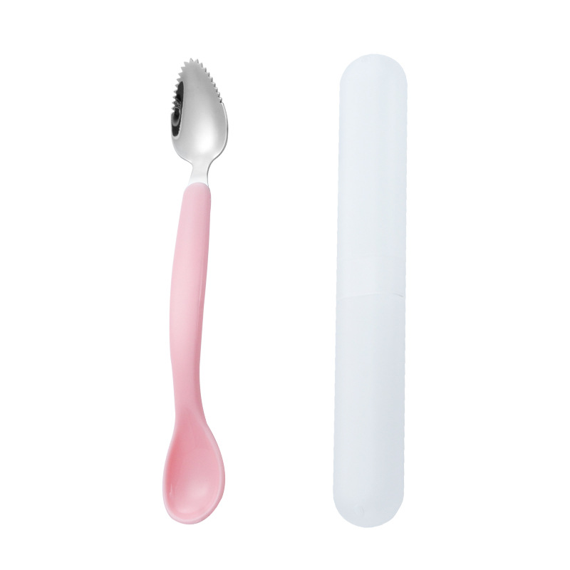 304 aprendiendo a comer entrenamiento cuchara de comer para niños cuchara de bebé comida complementaria vajilla de autoalimentación herramienta de tenedor