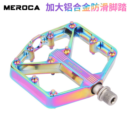 Cross-border wholesale MEROCA mountain bike wide pedal aluminum alloy bearing non-slip DU pedal accessories