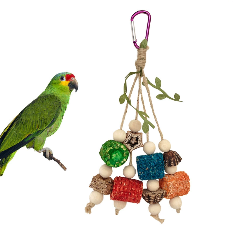 Трансграничный экспорт игрушка-попугай поставки попугай клетка для птиц внутреннее украшение шлифовальный рот снятие душной струны игрушка для птиц