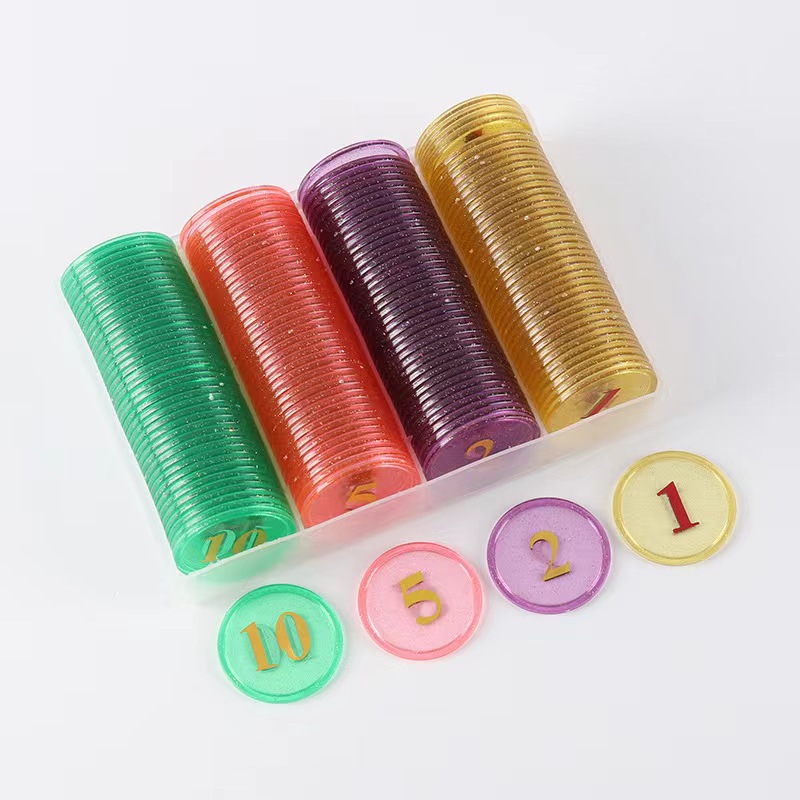 ABS fichas de color fichas de ajedrez y sala de cartas jugando fichas de Mahjong fichas de póquer fichas de oro de plástico