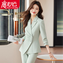 高级感三粒扣职业西装正装女套装长袖工作服秋气质独特女神范2537