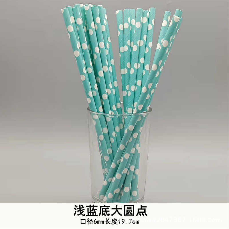 Grande en stock paja de papel desechable al por mayor paja de papel degradable paja de punto redondo grande
