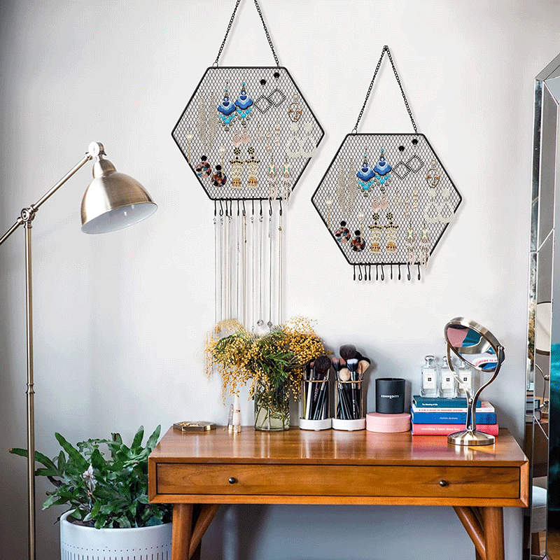 欧式金属网首饰架家居墙面壁挂装饰项链耳钉耳环架珠宝饰品展示架