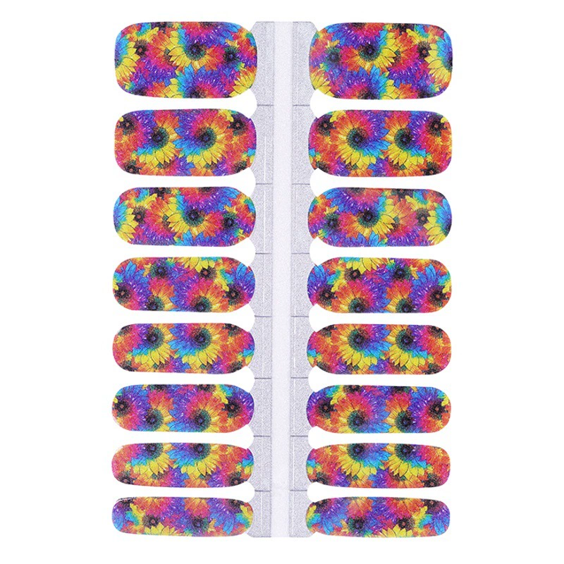 ИСТОЧНИК завод весной ограничены подсолнечника Стиль 16 наклейки УФ ногтей наклейки Набор Полные наклейки ногтей наклейки европейский и американский стиль
