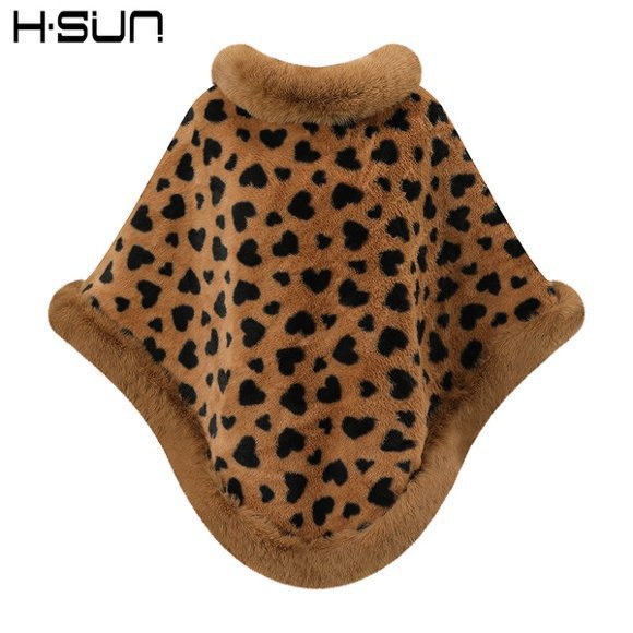 Capa tipo chal de otoño e invierno 2026, nueva bufanda de piel sintética de conejo, abrigo de punto para mujer, prenda exterior holgada y versátil. image 29