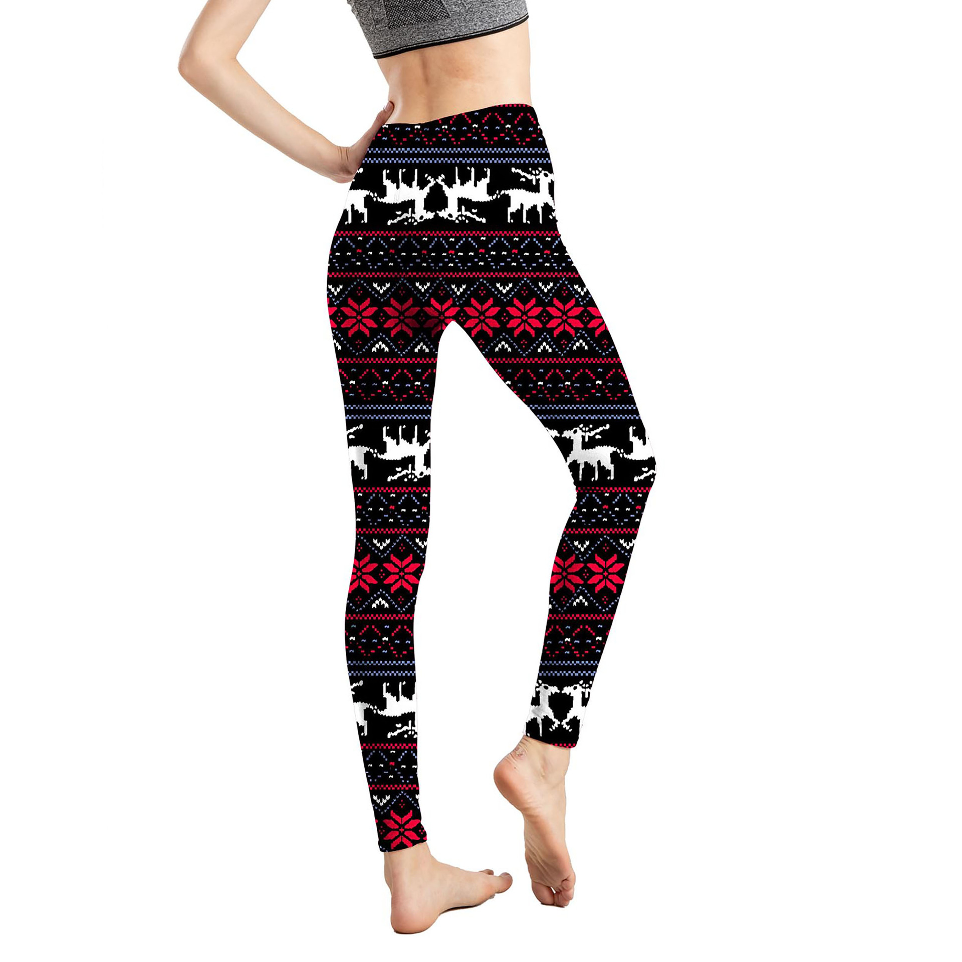 182g Weight Ankle-Length Pants Length Spandex, Polyester Fabric Type High Waist Waist Line Leggings Pants Type Stretchy Elasticity Daily Occasion Breathable Function Skinny Fit Type Christmas Festival Snowflake Pattern Winter, Autumn Season Women'S Gender Simple Style Style Women'S Daily Simple Style Snowflake Ankle-Length Leggings 39