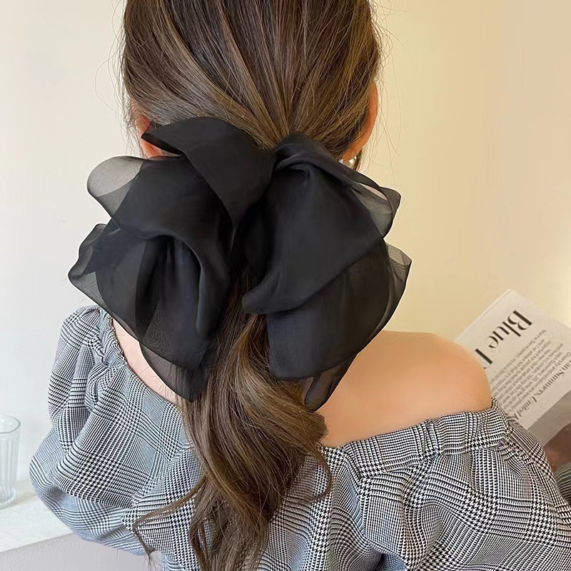182g Weight Hair Clip Hair Accessories Type 1 Piece Quantity Sweet Flower Cloth Gauze Ribbon Hair Clip 1 Piece