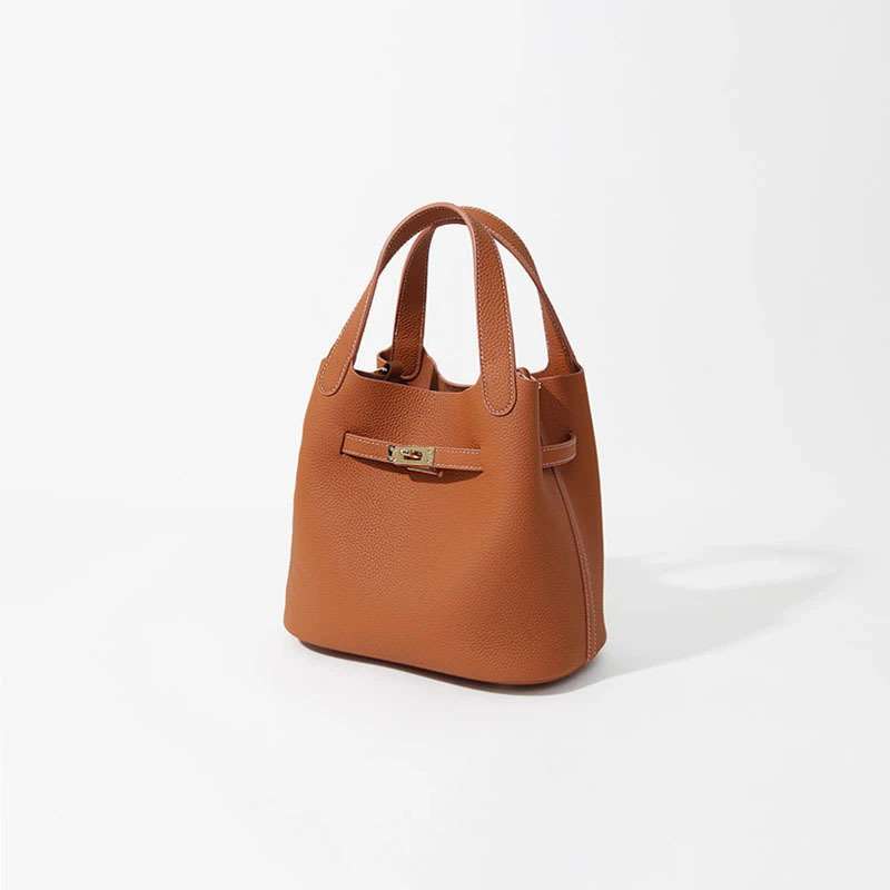 Túi bucket nữ rút dây dáng thùng đeo chéo kiểu mới — Màu nâu cognac