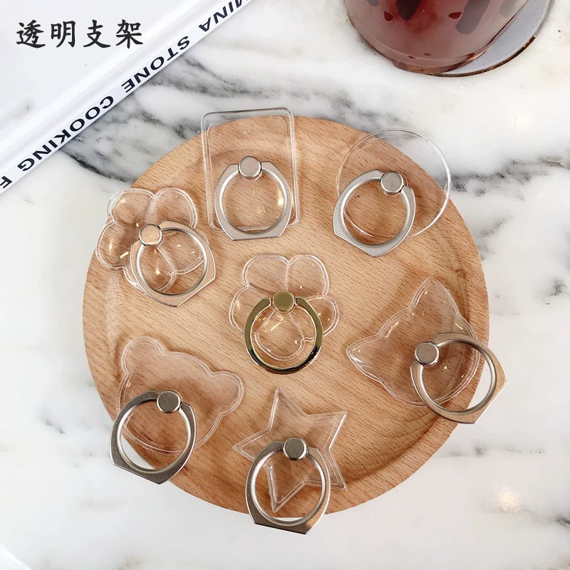 Прозрачный хрустальный кронштейн кольца металлическое кольцо iring ленивый кронштейн акриловый ПК прозрачный телефон кольцо