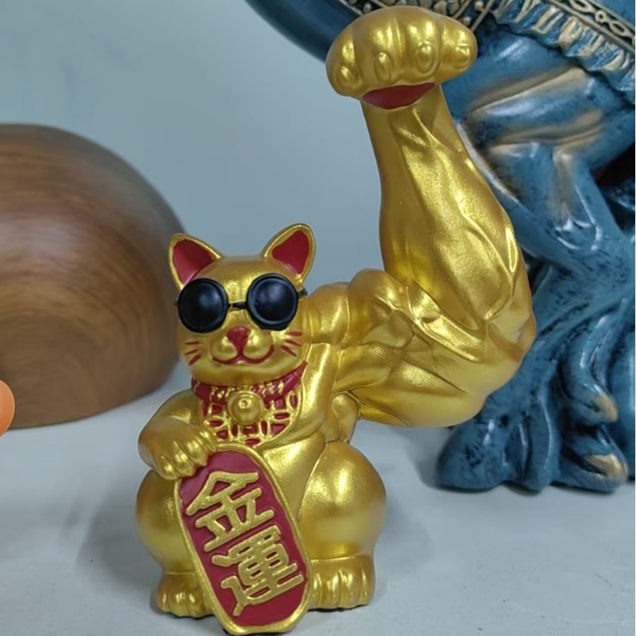 Apertura decoración gran fortuna gato Kirin brazo fortuna gato músculo brazo explosión rico gato tienda regalo de escritorio