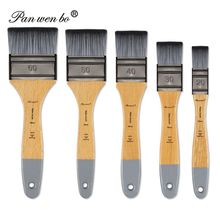 外贸专用美术丙烯油画板刷尼龙平头水彩水粉颜料笔刷墙体排刷批发