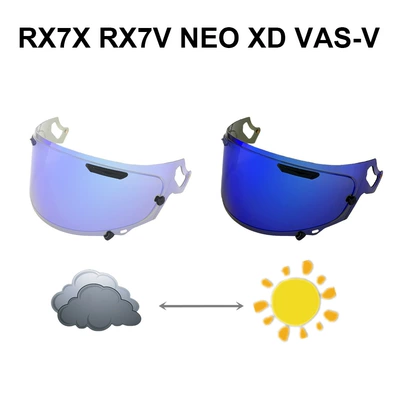 Dəbilqə (Kaska) aksesuarları: Rx7X Helmet Lens Adapts - rx7x-aurora-blue-turns-dark-blue