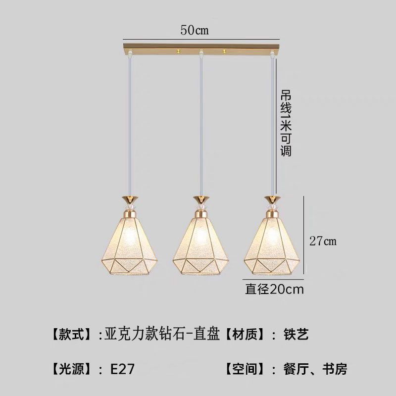 Araña de comedor, barra de bar simple moderna de tres cabezas, mesa de comedor creativa, dormitorio, personalidad, sala de estar, comedor, iluminación nórdica atmosférica