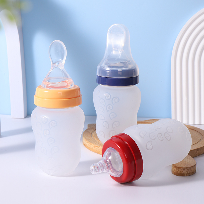 Baby Rice Bottle Newborn Wide Caliber Silicone Baby Bottle Rice Bottle Multi-Use Baby Silicone Food Supplemented Spoon