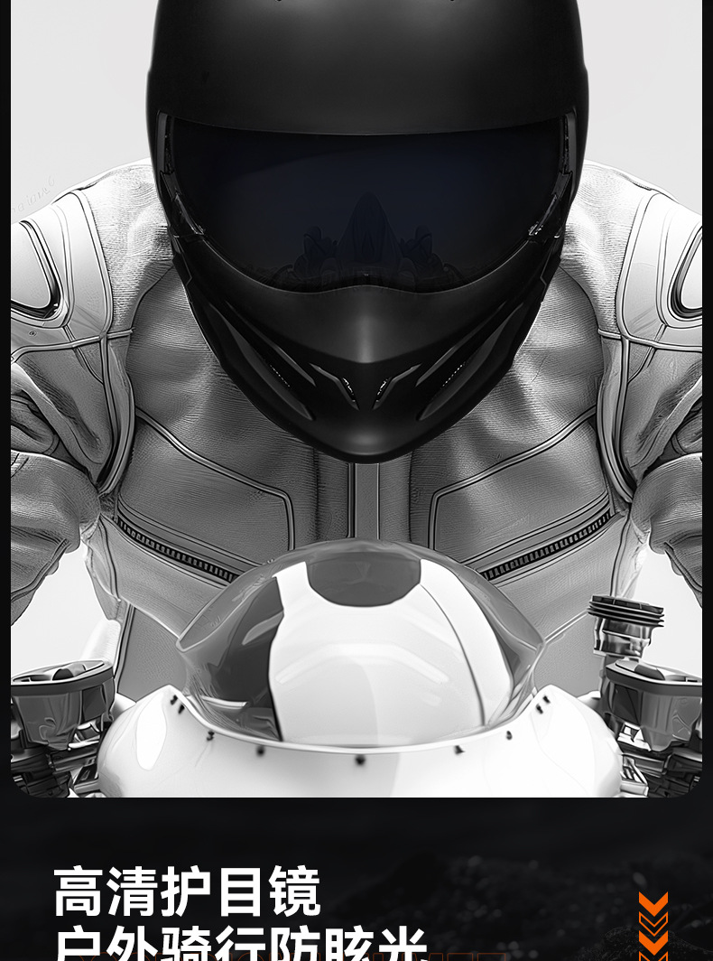3C Retro Motorcycle Helmet Full Helmet Electric Motorbike Scooter Helmet