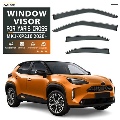 Window Visor, Rain shield - standard-packaging-without-logo-yaris-cross-mk1-xp210-2020-with-bright-strip-window-rain-shield-international-version-wheelbase-2560