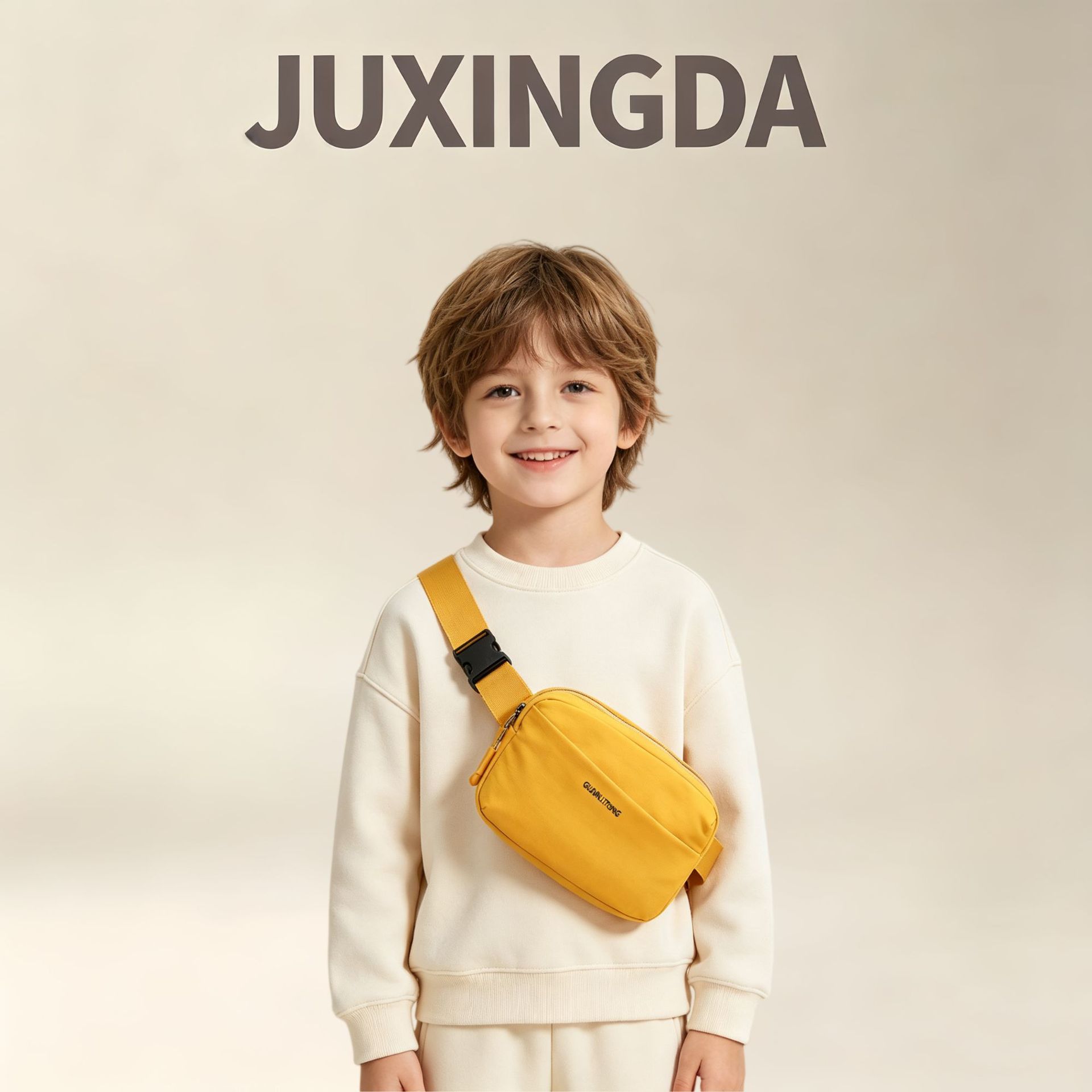 Korean-style casual sports chest bag for boys and girls, stylish letter-print baby travel snack crossbody bag, new children's waist bag