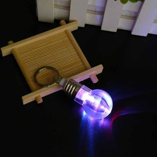 Factory colorful led bulb luminous bulb keychain mini creative small gift pendant colorful toys wholesale