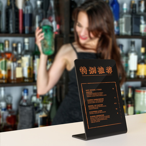 Creative hand-painted small blackboard graffiti drawing board restaurant menu card desktop table card wooden base order card erasable