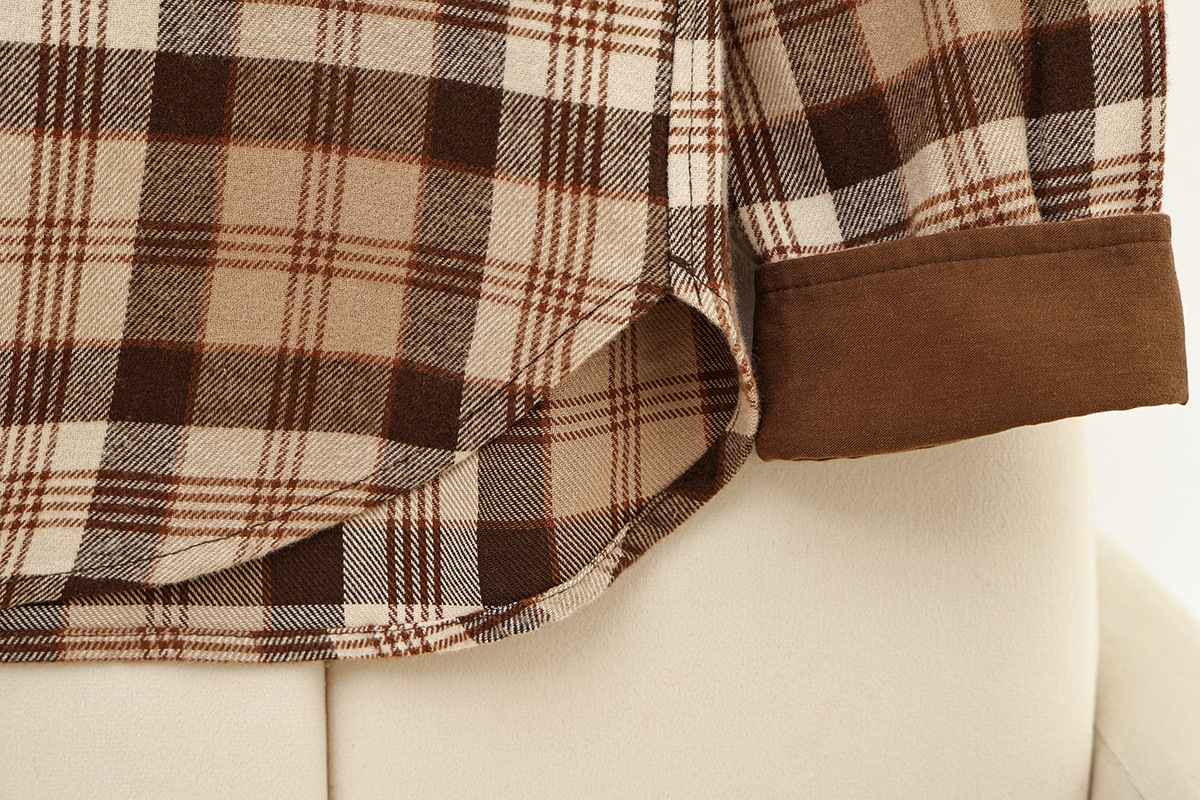 Zhao Lusi's Same Style 2025 Autumn And Winter New Women's College-style Plaid Turn-down Collar Long-sleeve Shirt_ecoleips.com