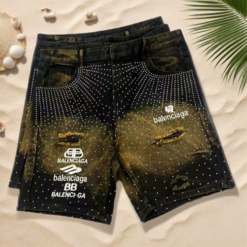 Мужские джинсовые шорты Африканский джинсовый черный серый дыра без пуль