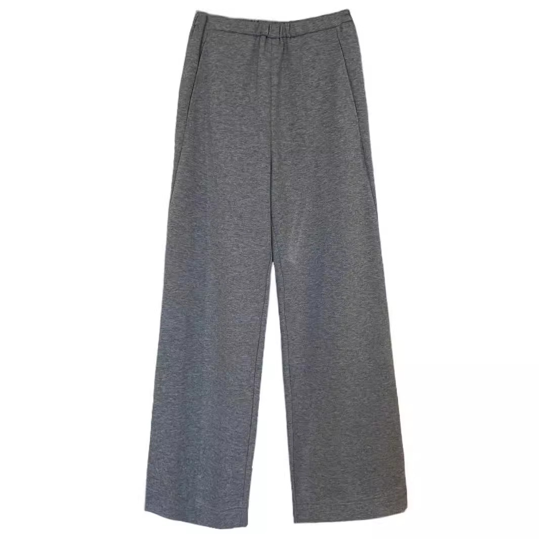 오래 된 QIAN 스타일 슬리밍 다리 긴 간단한 캐주얼 스포츠 높은 허리 스트레이트 와이드 다리 바지 여성의 가을과 겨울 새로운 F092618