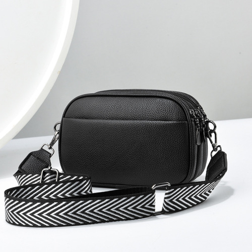 Trendy women's bags 2024 new solid color versatile PU crossbody bag small bag women's wide shoulder strap shoulder bag small square bag