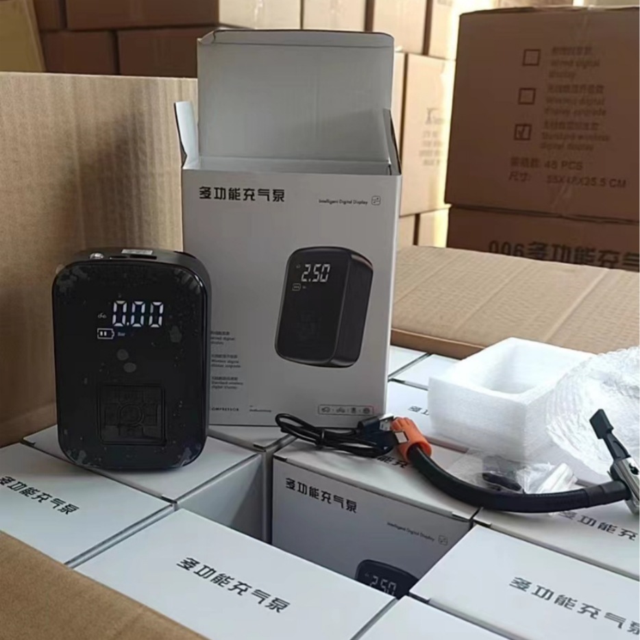 Car wireless inflatable pump, car portable tire inflator, electric compact car tire inflator