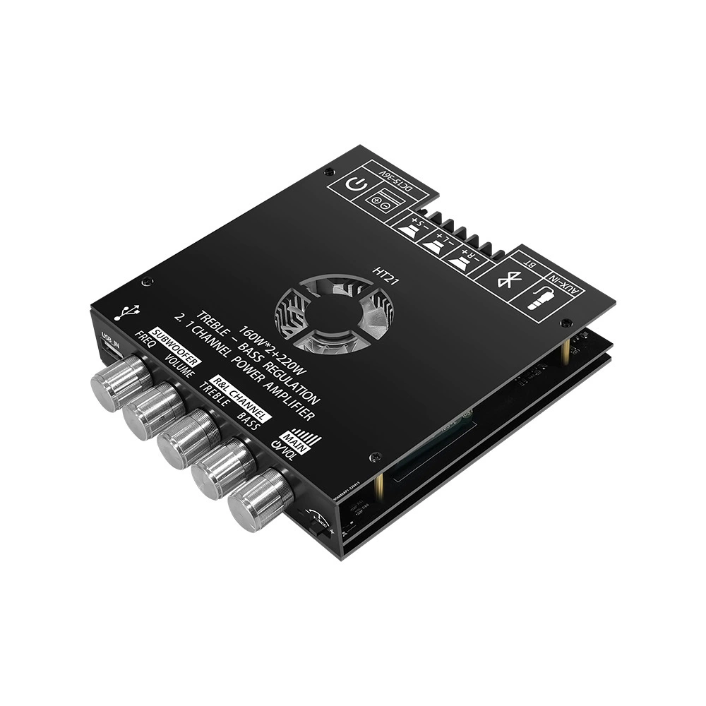 HT21 Bluetooth цифровой модуль усилителя мощности 2.1-канальный TDA7498E тяжелый нейтральный высокий и низкий тон. Нет логотипа