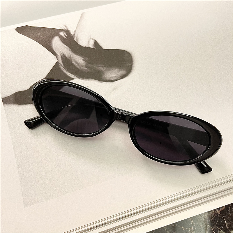 Oval Pattern Retro Oval UV400 Protection Resin Oval Frame Full Frame Women's Sunglasses