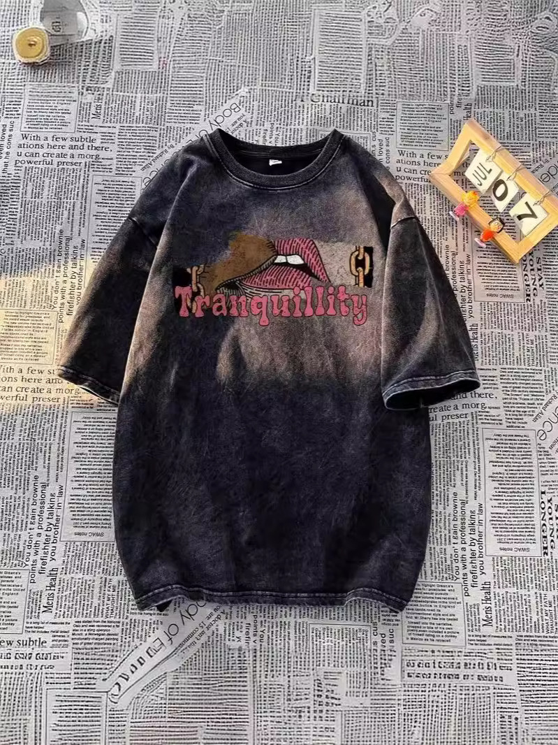 欧米の高街水洗いして古い半袖tシャツを作ります。