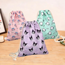 束口袋抽绳双肩包女学生简易书包旅行包小布袋运动轻便补习背包潮